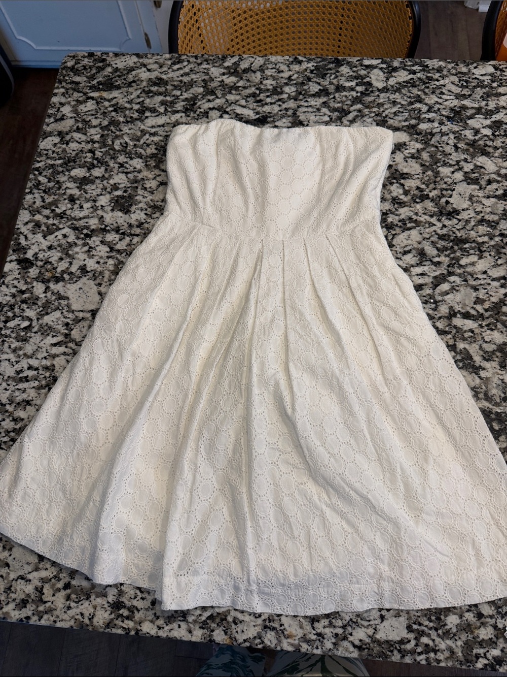 GAP White Strapless Eyelet Summer Dress